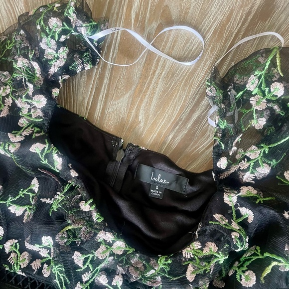 Lulus Midi Green and Black A-line dress size S - Picture 4 of 11